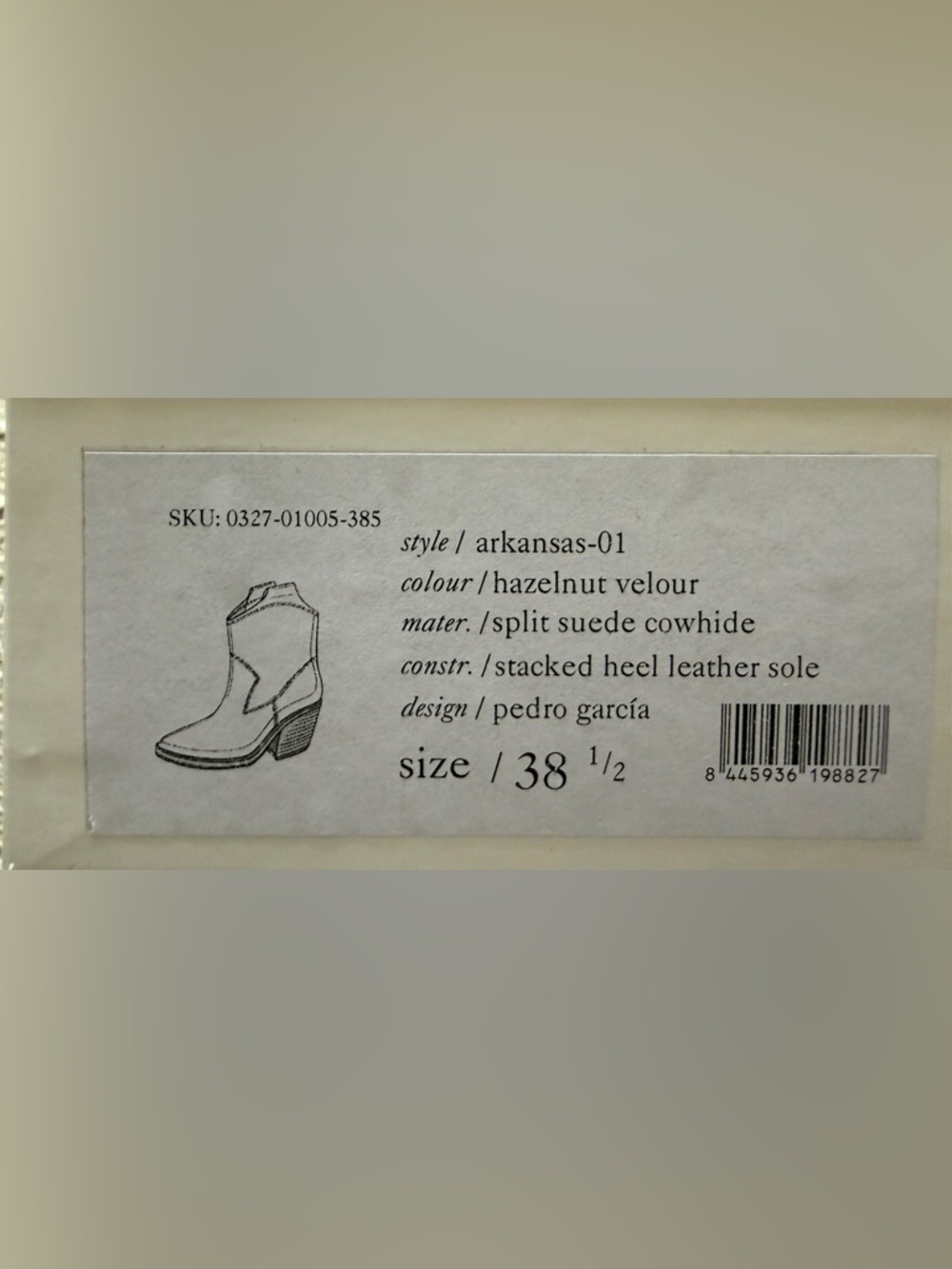 Pedro Garcia Arkansas  boots, Size 38.5 will fit best if you wear US 8 NEW - Picture 10 of 12